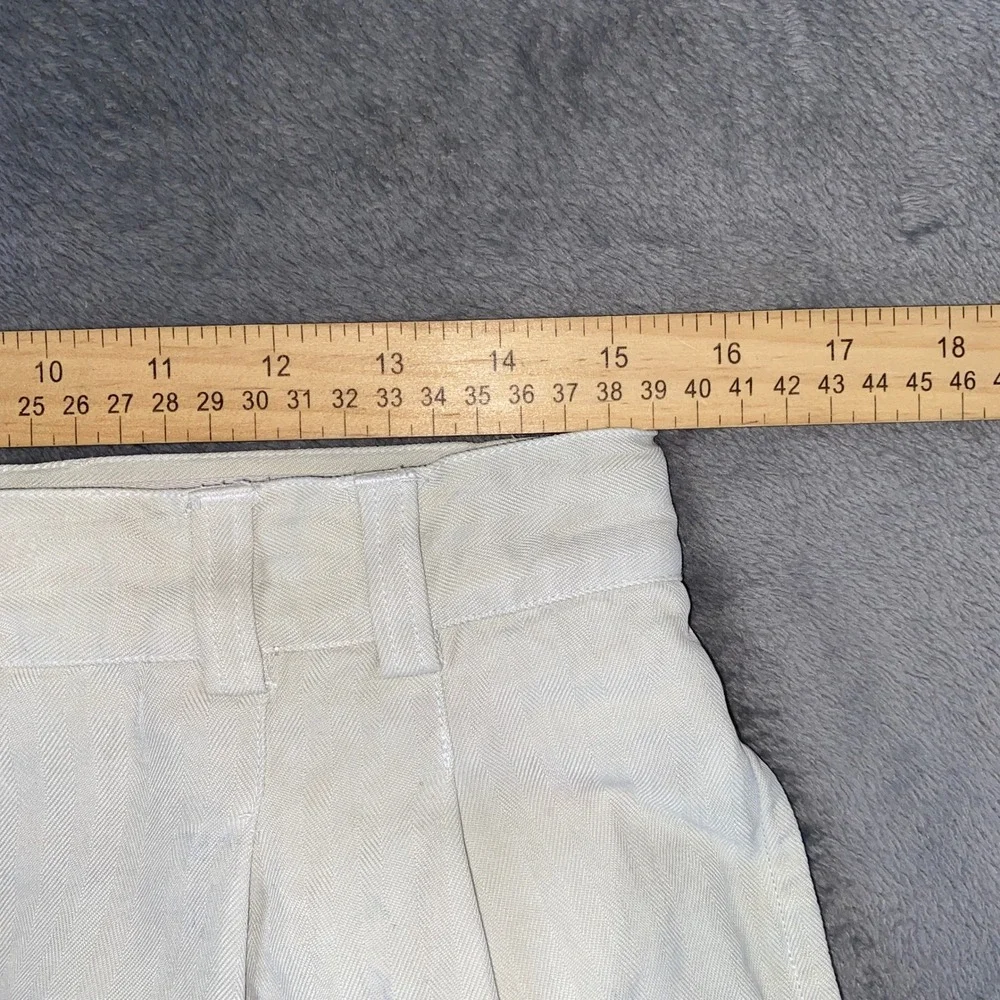 Tommy Bahama Pants Men 34 Cream Silk Relax Double Pleated Herringbone Trousers